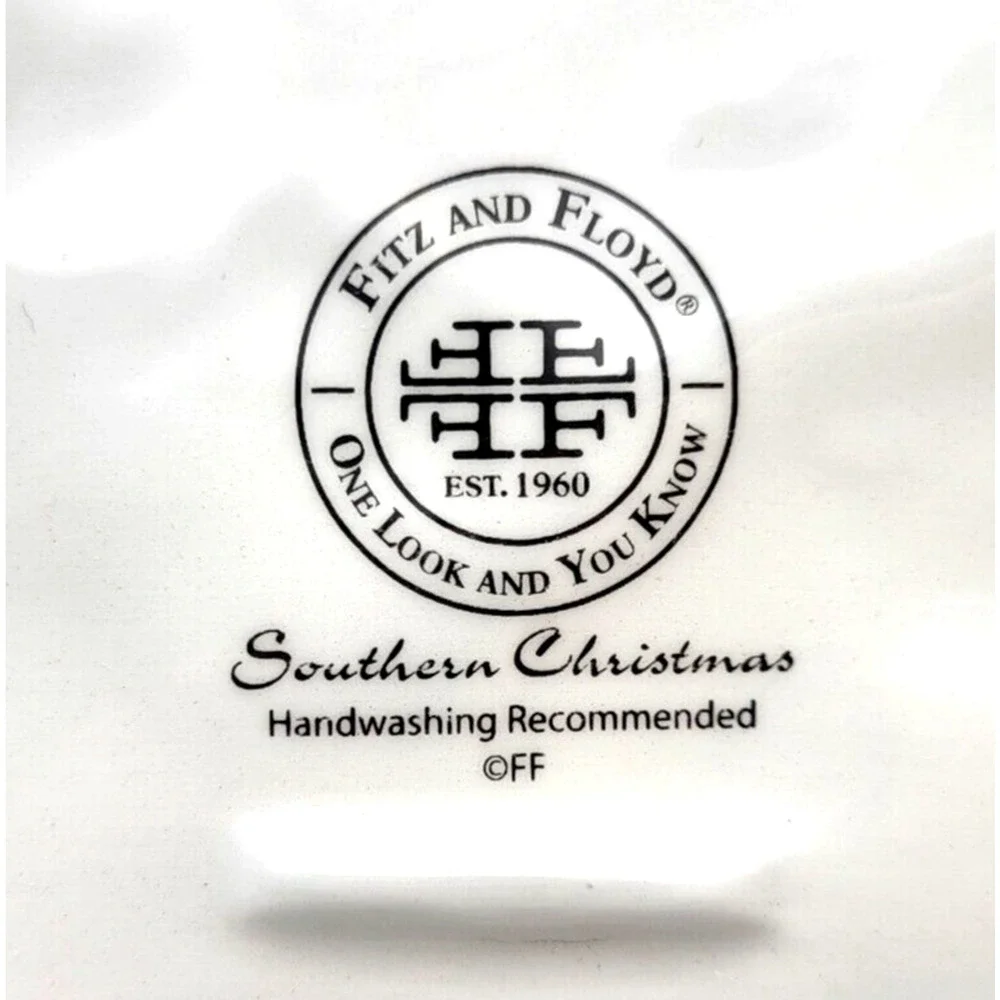 Fitz and Floyd Christmas Blessings Southern Santa Cookie Platter 2014 14